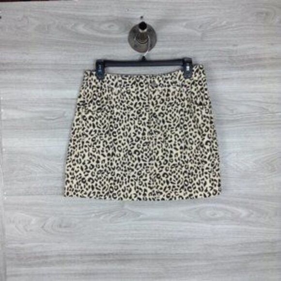 Know One Cares Leopard Print Denim Mini Skirt size M - Picture 2 of 6